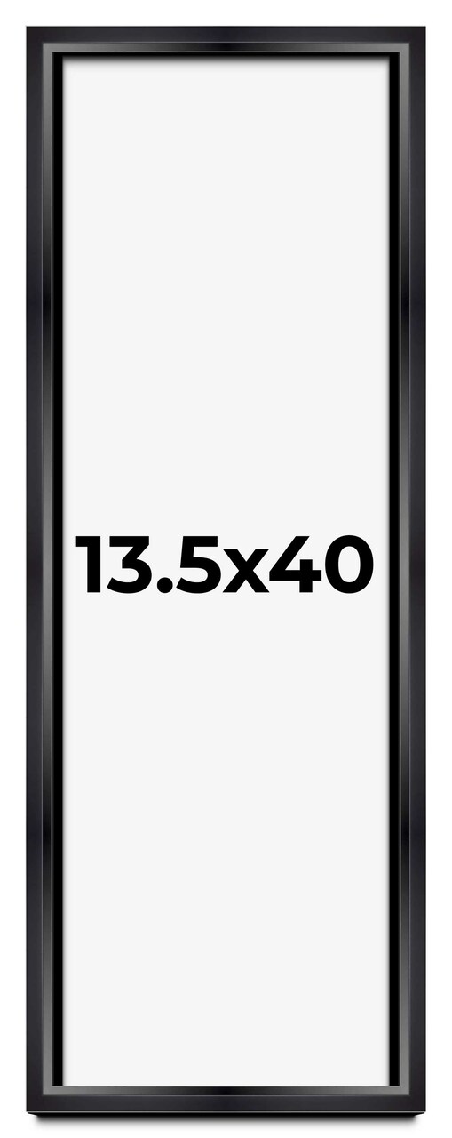 13.5x40 Minimalist Shadow Box Black Picture Frame - UV Acrylic, Backing, Hanging Hardware
